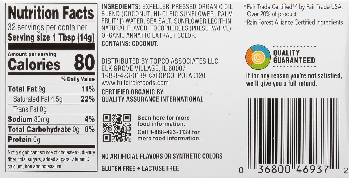 slide 11 of 13, Full Circle Market Organic Plant-Based Butter Sticks With Coconut Oil 4 ea, 16 oz