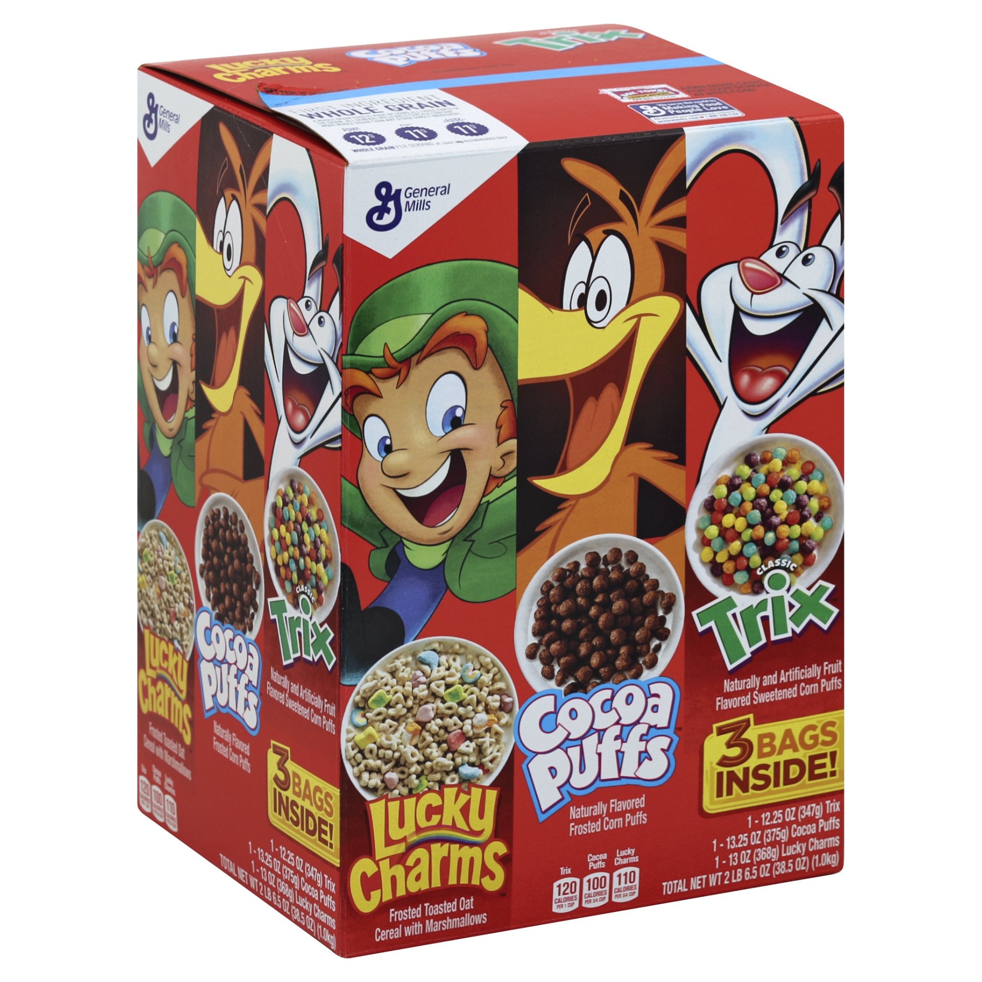 general mills trix lucky charmas cocoa puffs