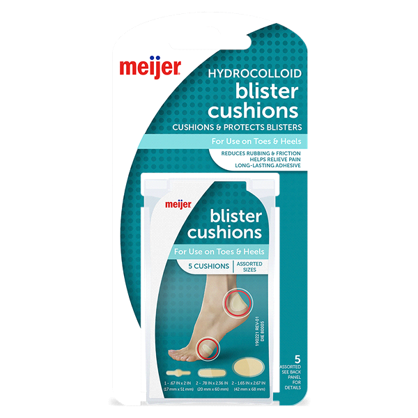 slide 1 of 2, Meijer Hydrocolloid Blister Cushions, Assorted Sizes, 5 ct