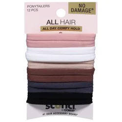 Scunci No-Damage Ponytailers, 12 Count