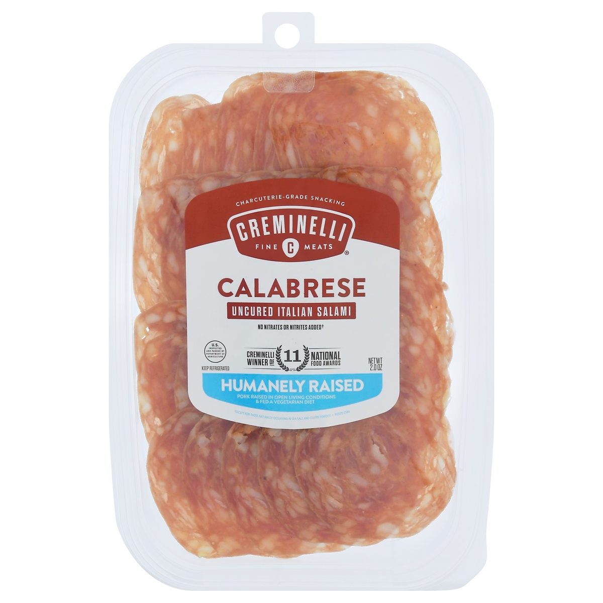 slide 1 of 11, Creminelli Calabrese Uncured Italian Salami, 2 oz