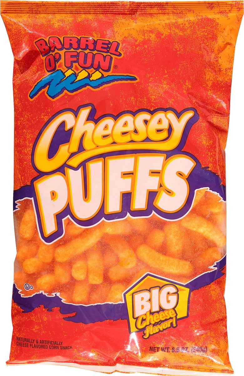 slide 9 of 9, Barrel O' Fun Cheesey Puffs Bag, 1 ct