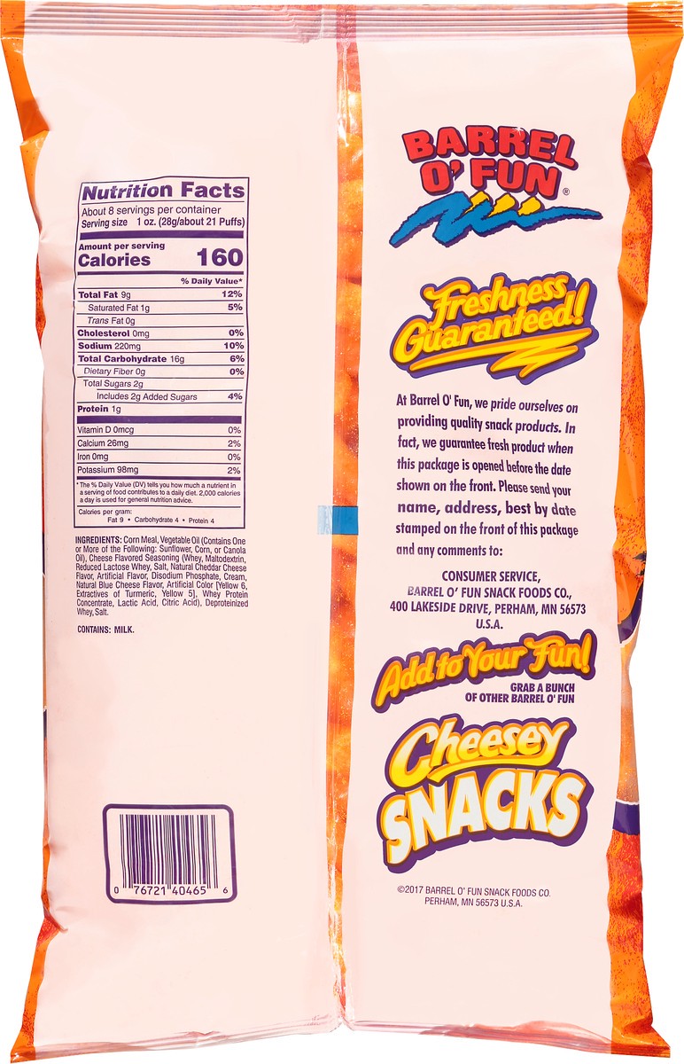 slide 5 of 9, Barrel O' Fun Cheesey Puffs Bag, 1 ct