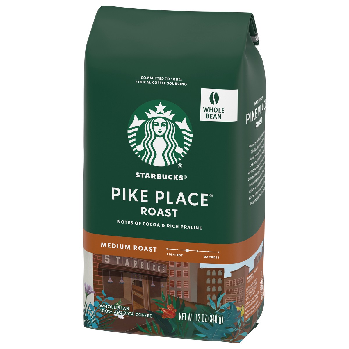 slide 9 of 9, Starbucks Whole Bean Coffee—Medium Roast Coffee—Pike Place Roast—100% Arabica—1 bag (12 oz), 12 oz