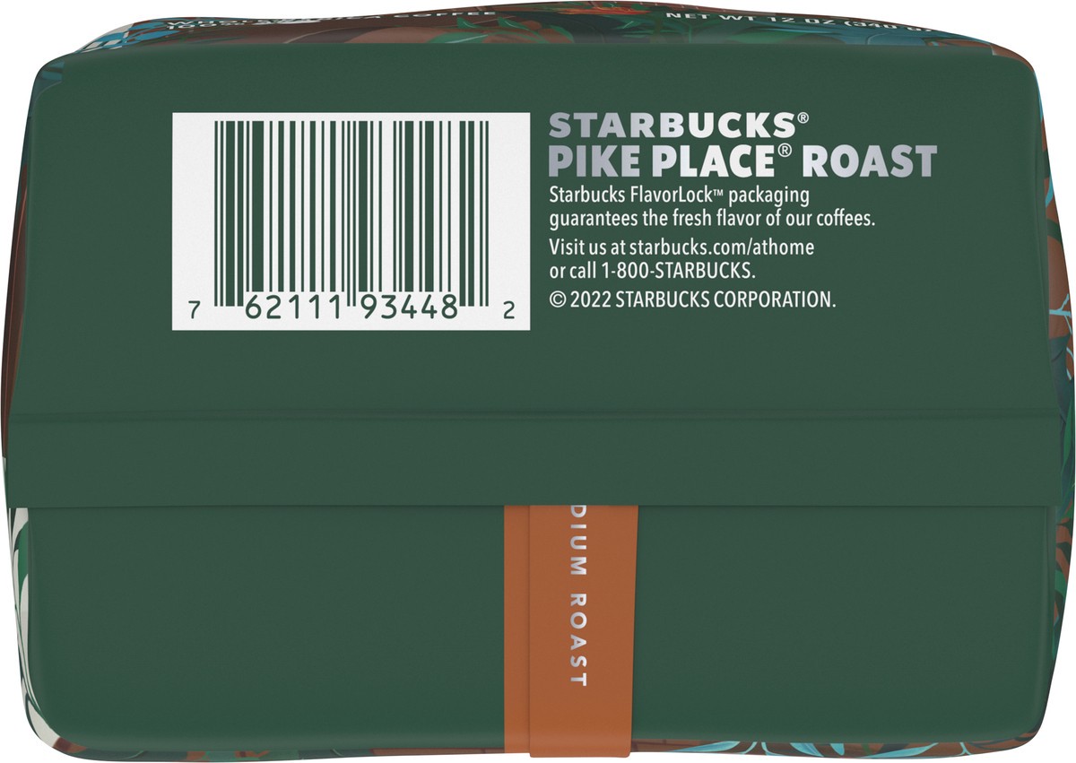 slide 8 of 9, Starbucks Whole Bean Coffee—Medium Roast Coffee—Pike Place Roast—100% Arabica—1 bag (12 oz), 12 oz