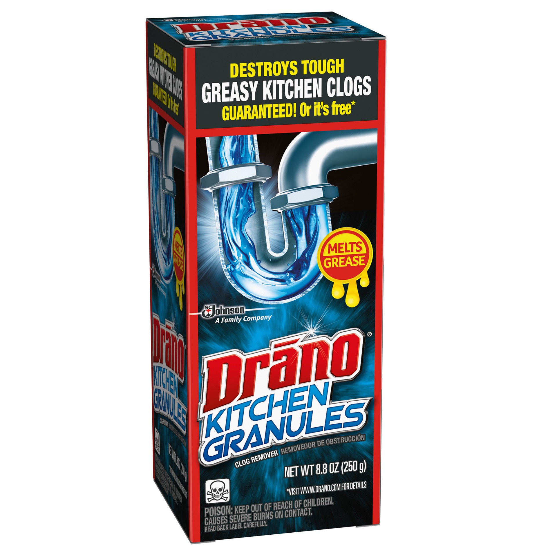 slide 4 of 5, Drano Kitchen Granules Clog Remover, 8.8 oz, 8.8 oz