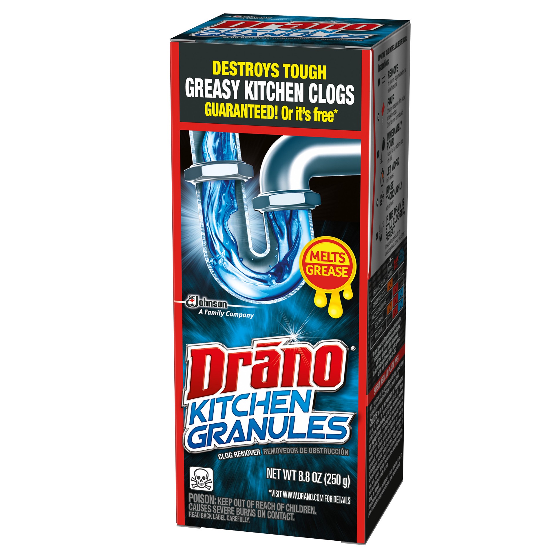 slide 5 of 5, Drano Kitchen Granules Clog Remover, 8.8 oz, 8.8 oz