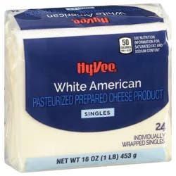 Hy-Vee White American Cheese Individually Wrapped Singles 24Ct