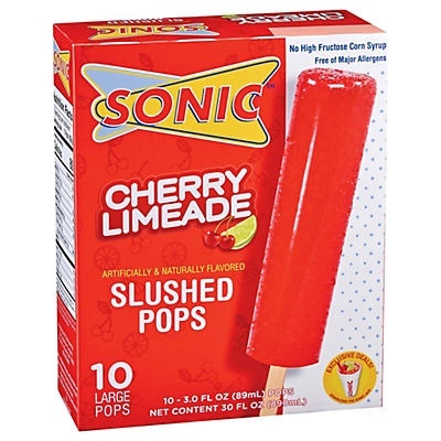 slide 1 of 1, Sonic Cherry Limeade Slushed Pops, 10 ct