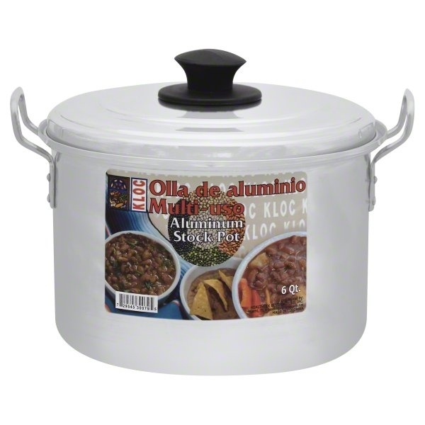 slide 1 of 1, KLOC Cast Aluminum Stock Pot, 4 qt