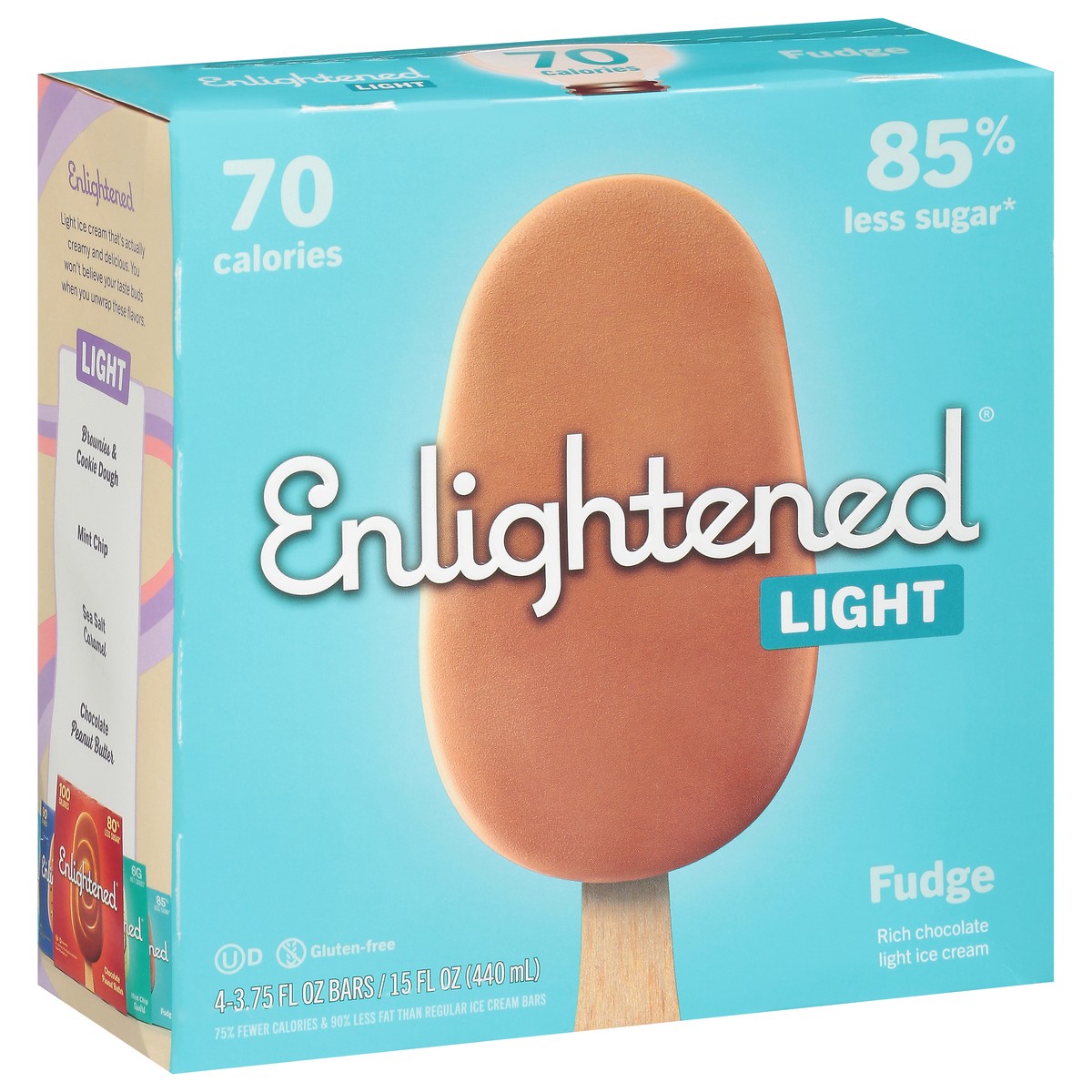 slide 2 of 9, Enlightened Light Fudge Ice Cream Bars 4 3.75 fl oz 4 ea Box, 4 ct