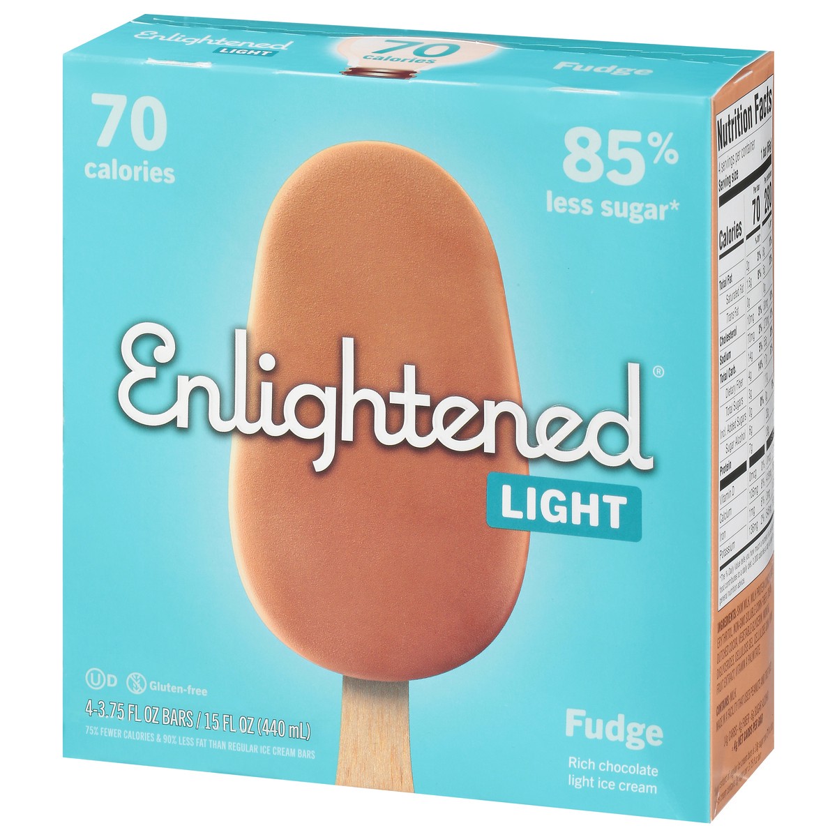 slide 3 of 9, Enlightened Light Fudge Ice Cream Bars 4 3.75 fl oz 4 ea Box, 4 ct