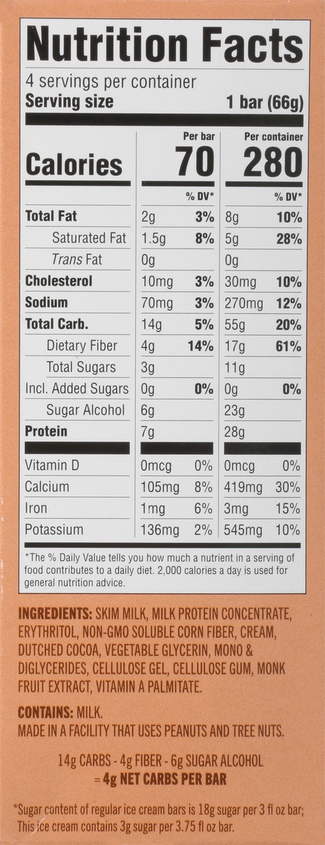 slide 8 of 9, Enlightened Light Fudge Ice Cream Bars 4 3.75 fl oz 4 ea Box, 4 ct