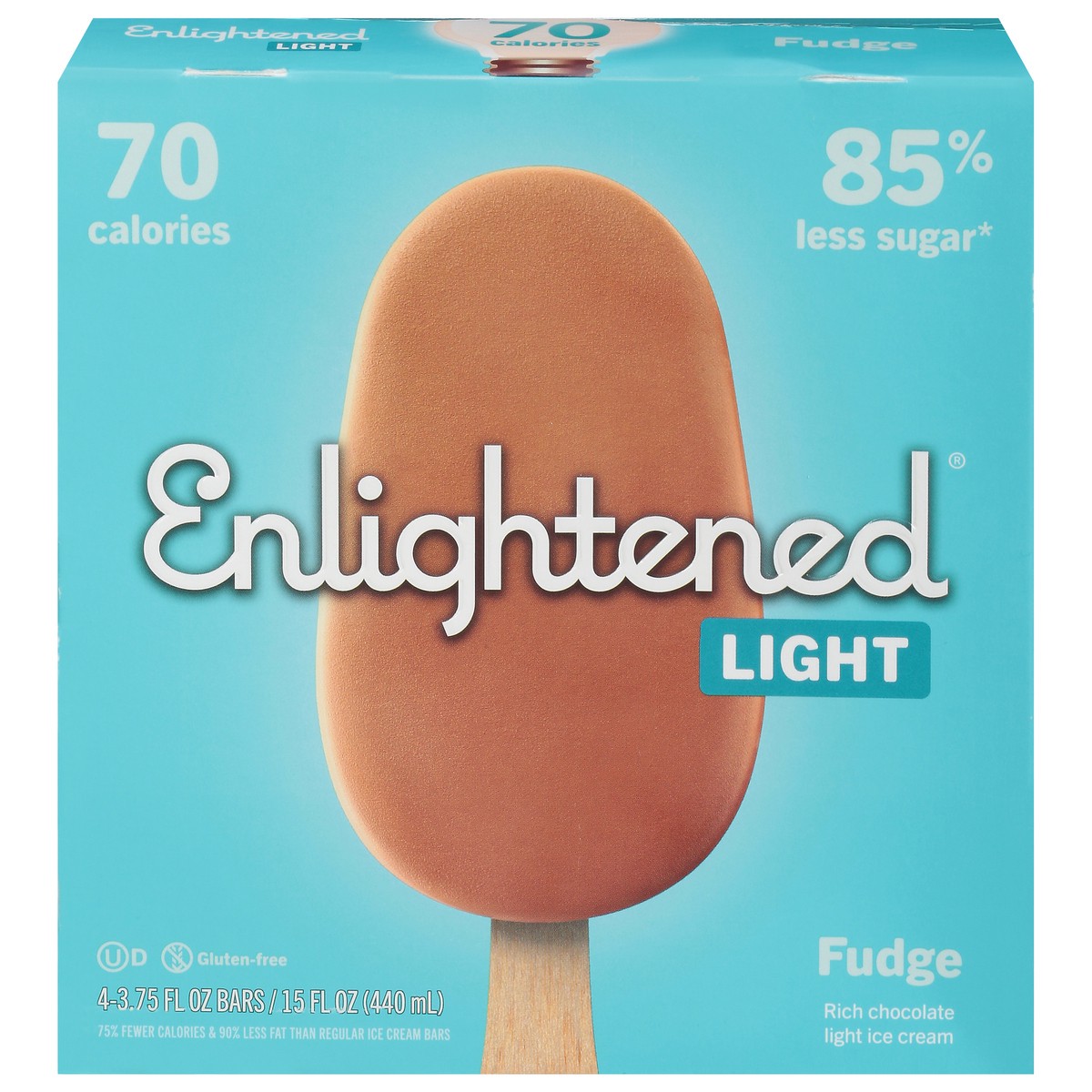 slide 1 of 9, Enlightened Light Fudge Ice Cream Bars 4 3.75 fl oz 4 ea Box, 4 ct