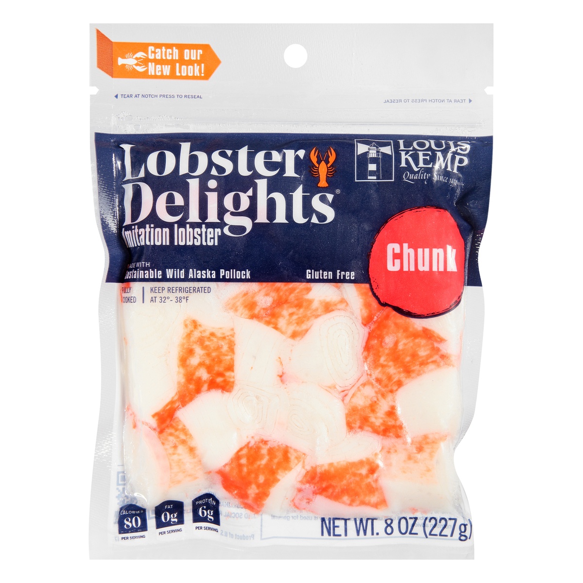 slide 1 of 1, Louis Kemp Lobster Delights Chunk Imitation Lobster 8 oz, 8 oz