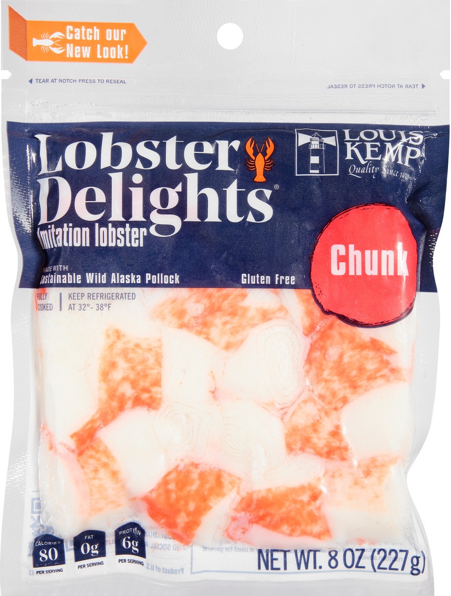 slide 4 of 9, Louis Kemp Lobster Delights Chunk Style Lobster Flavored Seafood 8 oz, 8 oz