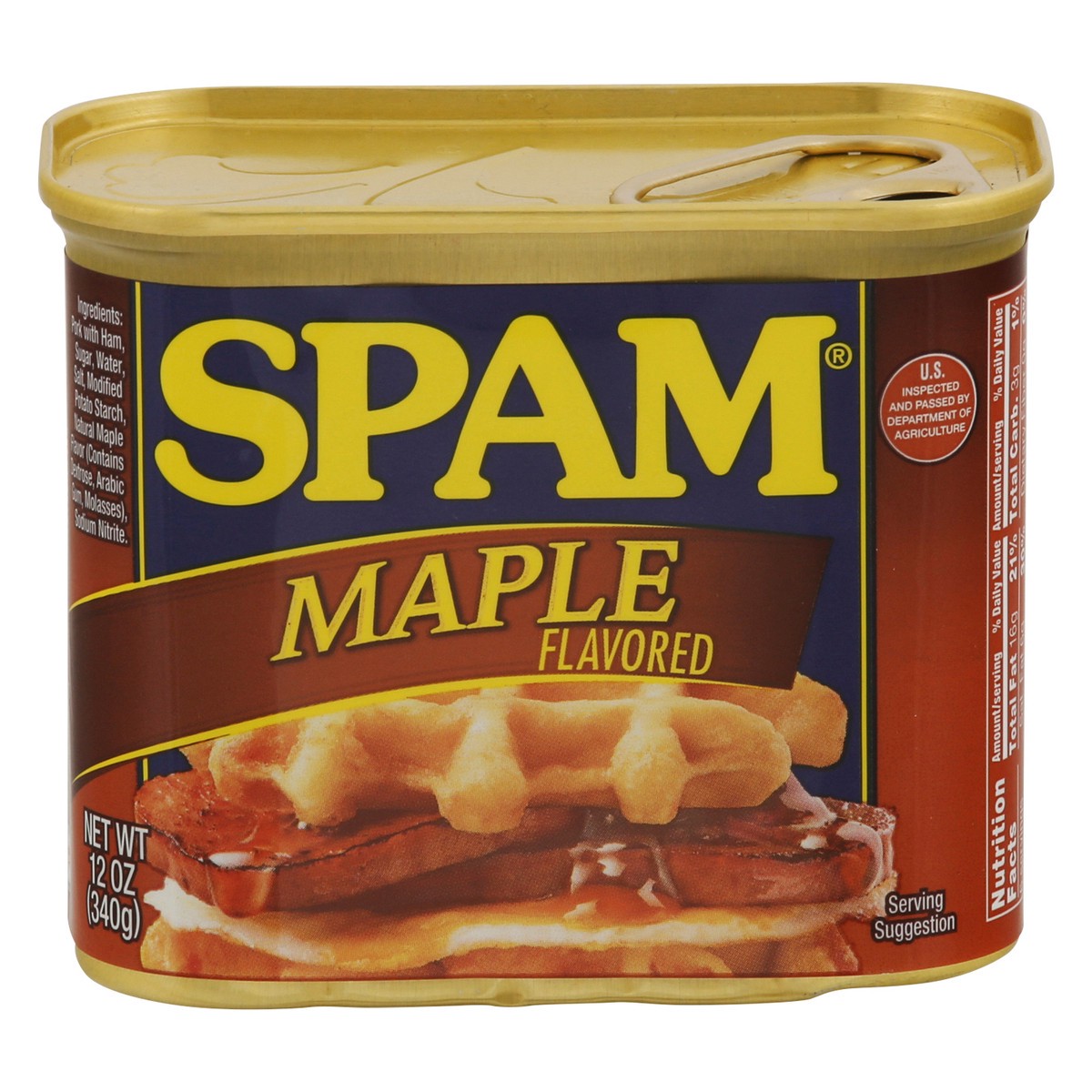 slide 1 of 14, SPAM Maple Flavored Luncheon Meat 12 oz, 12 oz