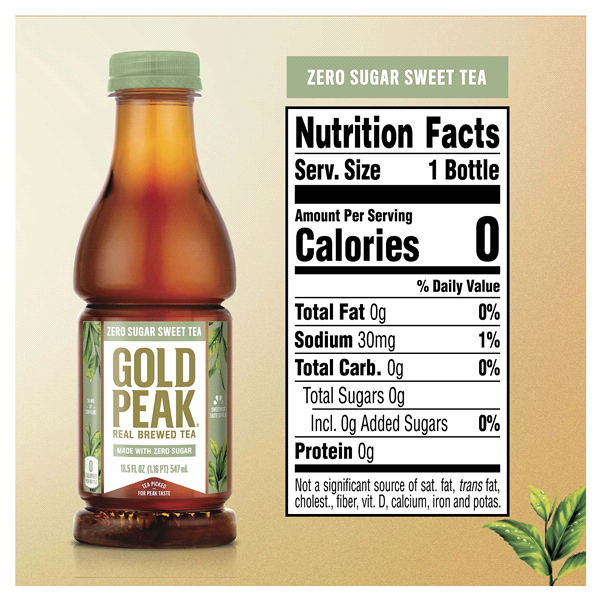 slide 21 of 21, Gold Peak Zero Sugar Diet Iced Sweet Tea Drink- 18.5 oz, 18.5 oz