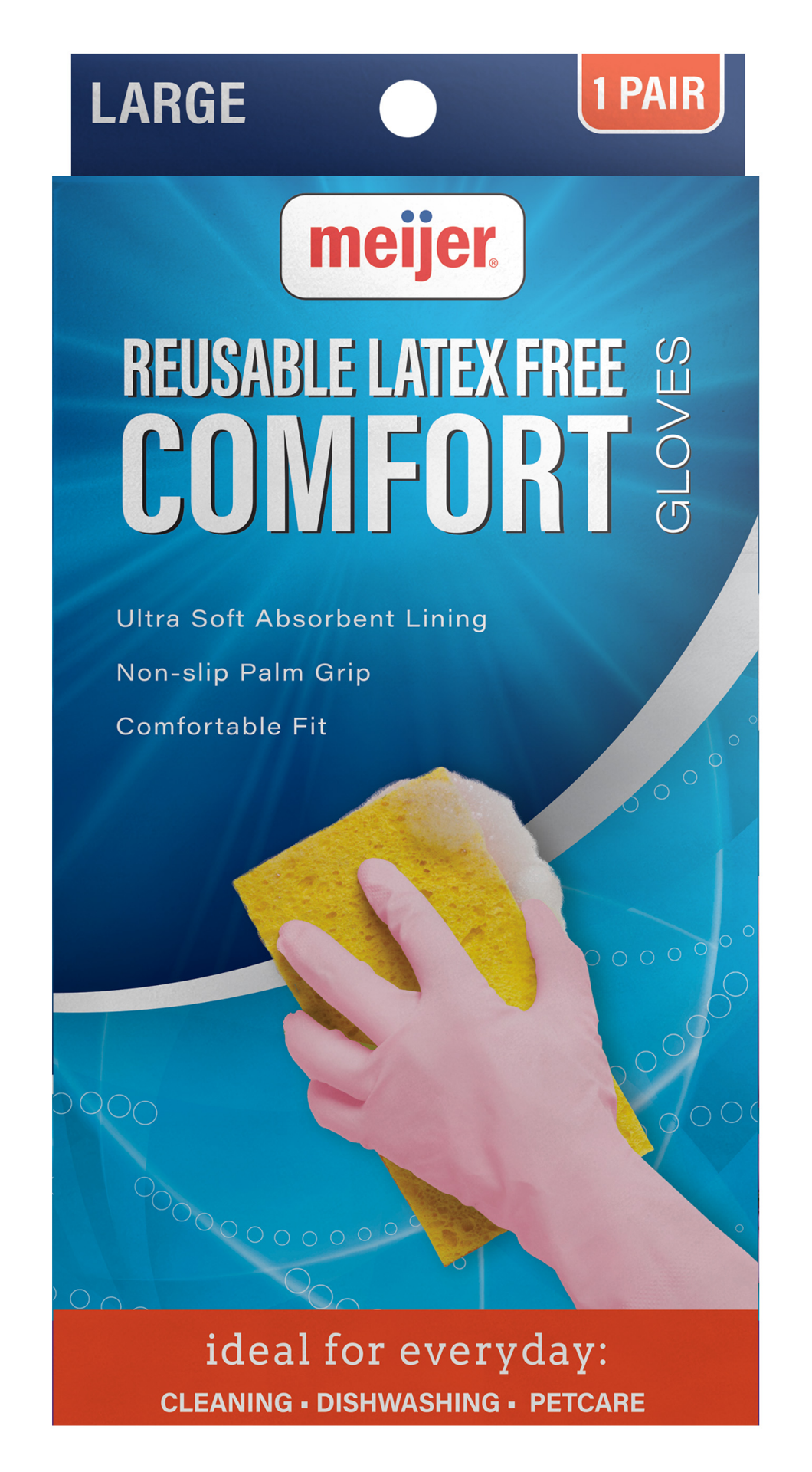 slide 1 of 13, Meijer Reusable Comfort Latex Free Gloves Medium 1 pr, 1 ct