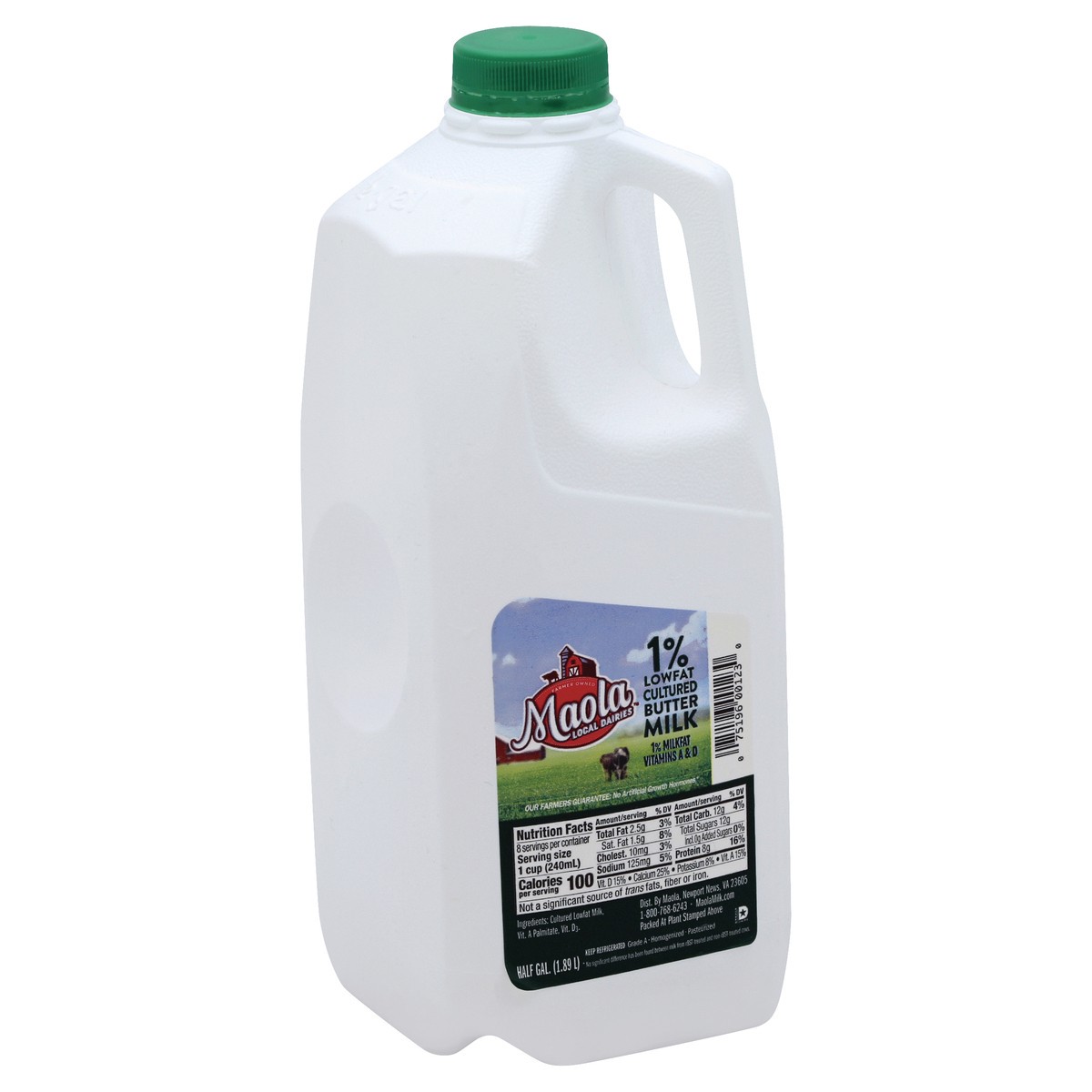 slide 2 of 8, Maola Buttermilk 0.5 gl, 1/2 gal