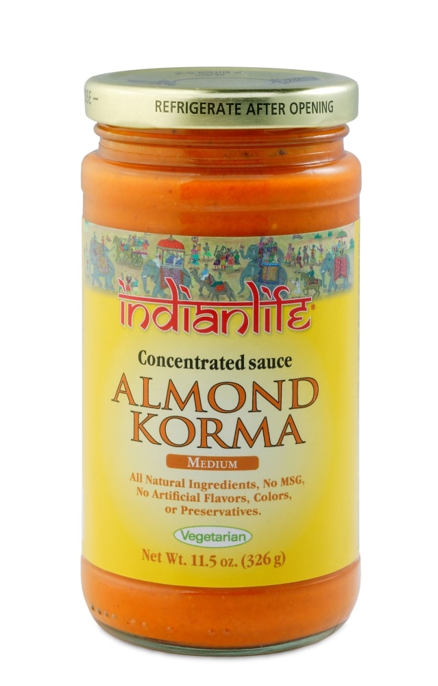 slide 1 of 1, Indianlife Vegetarian Medium Almond Korma Sauce, 11.5 oz
