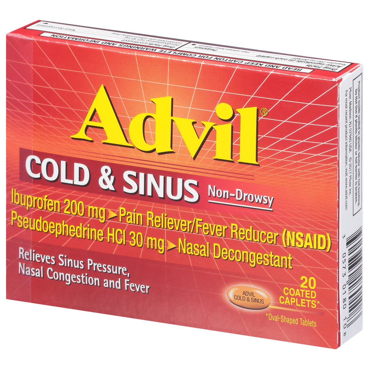 slide 8 of 13, Advil Coated Caplets Non-Drowsy Cold & Sinus 20 ea, 20 ct