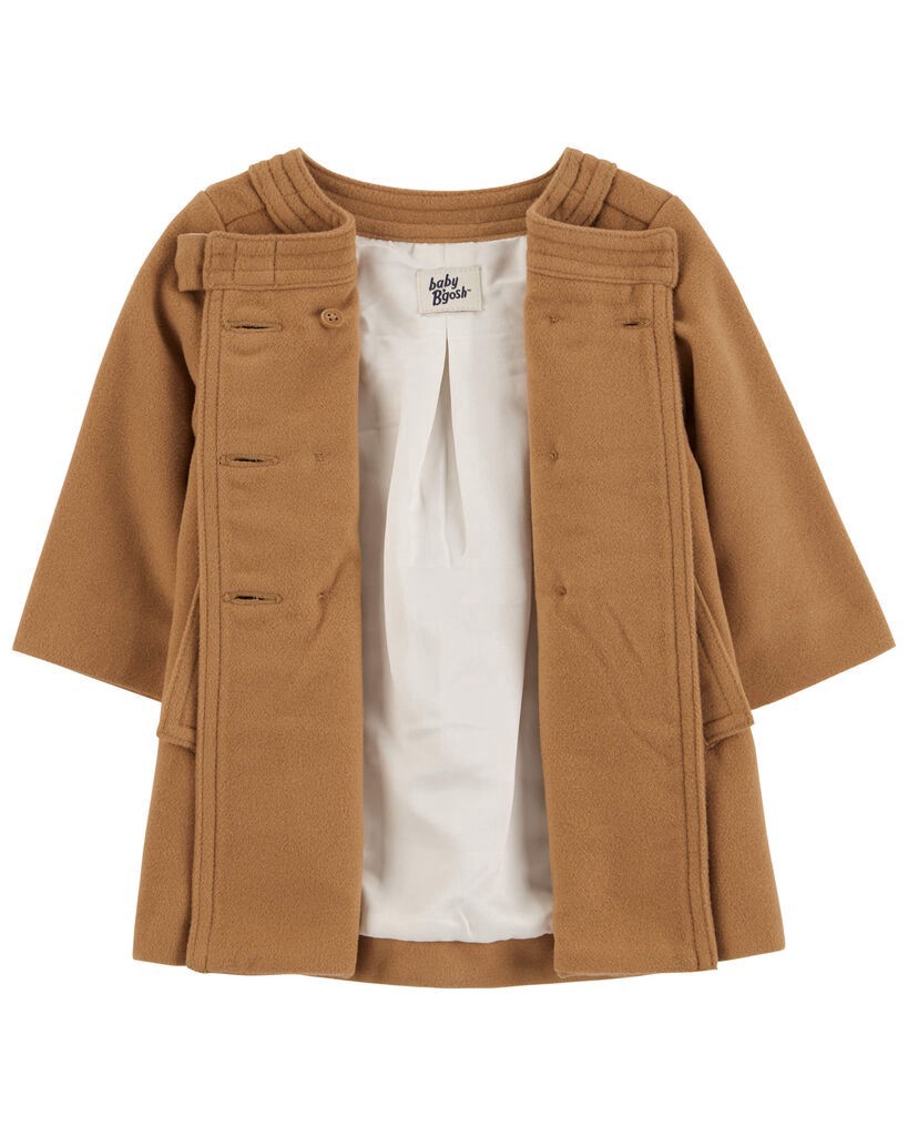 slide 2 of 3, Oshkosh Baby Soft Felt Button-Front Coat Brown 9M, 1 ct