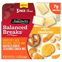 Sargento Balanced Breaks Monterey Jack Cheese With Buffalo Ranch Snack, 3 pk