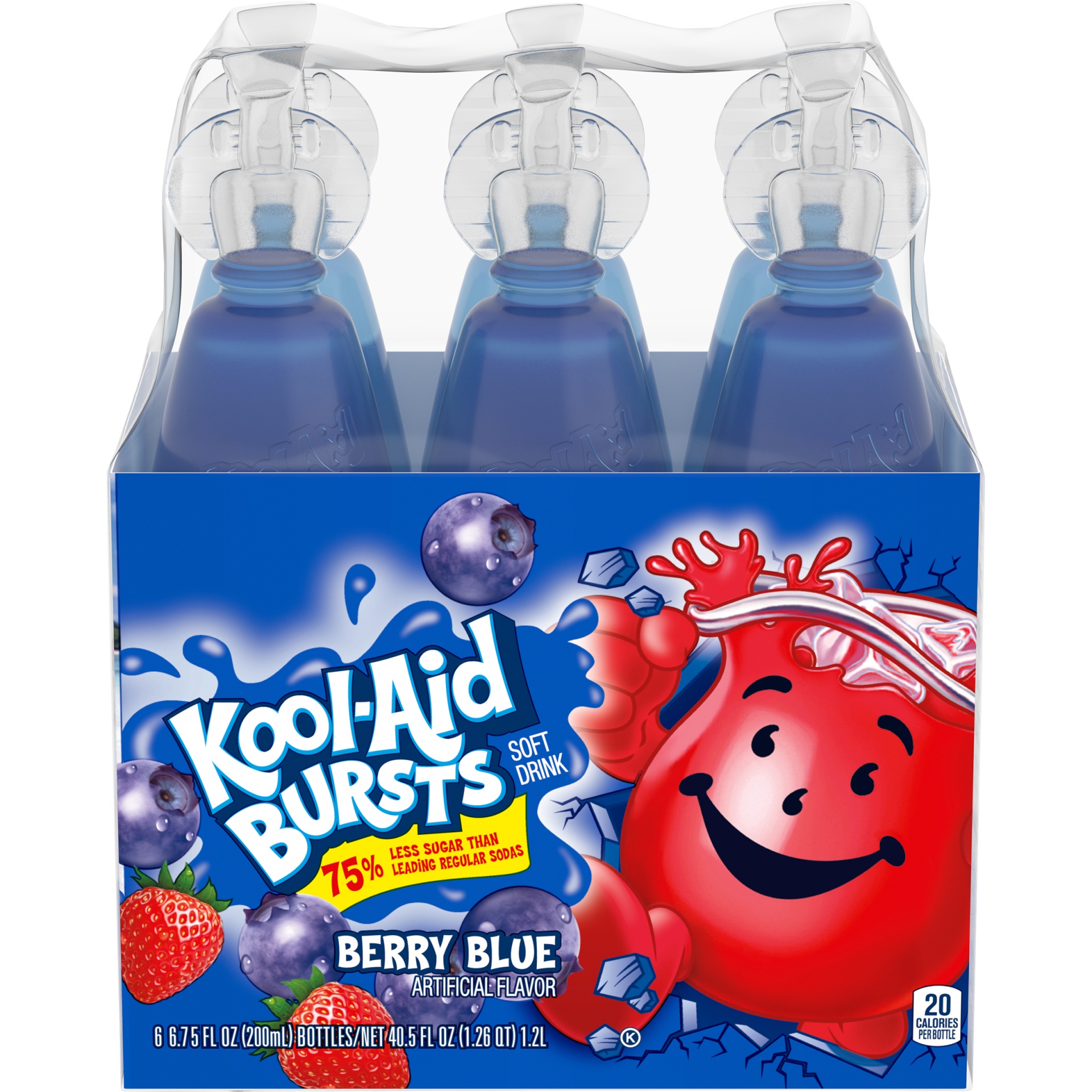 slide 1 of 11, Kool-Aid Bursts Berry Blue Artificially Flavored Soft Drink Pack, 6 ct; 6.75 fl oz