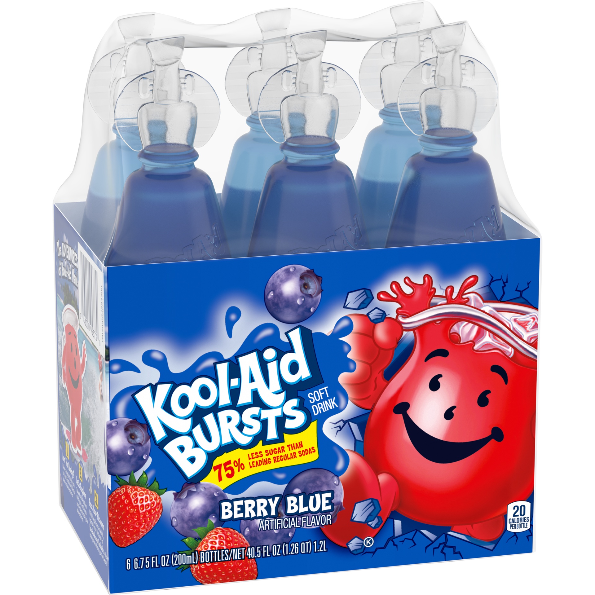 slide 7 of 11, Kool-Aid Bursts Berry Blue Artificially Flavored Soft Drink Pack, 6 ct; 6.75 fl oz