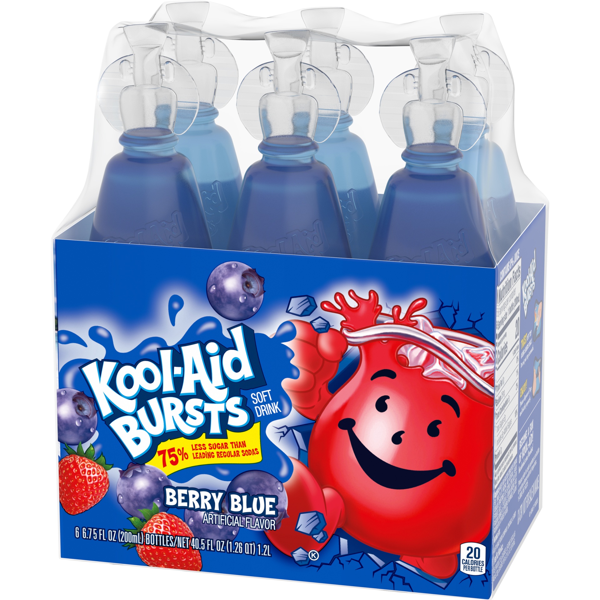 slide 8 of 11, Kool-Aid Bursts Berry Blue Artificially Flavored Soft Drink Pack, 6 ct; 6.75 fl oz
