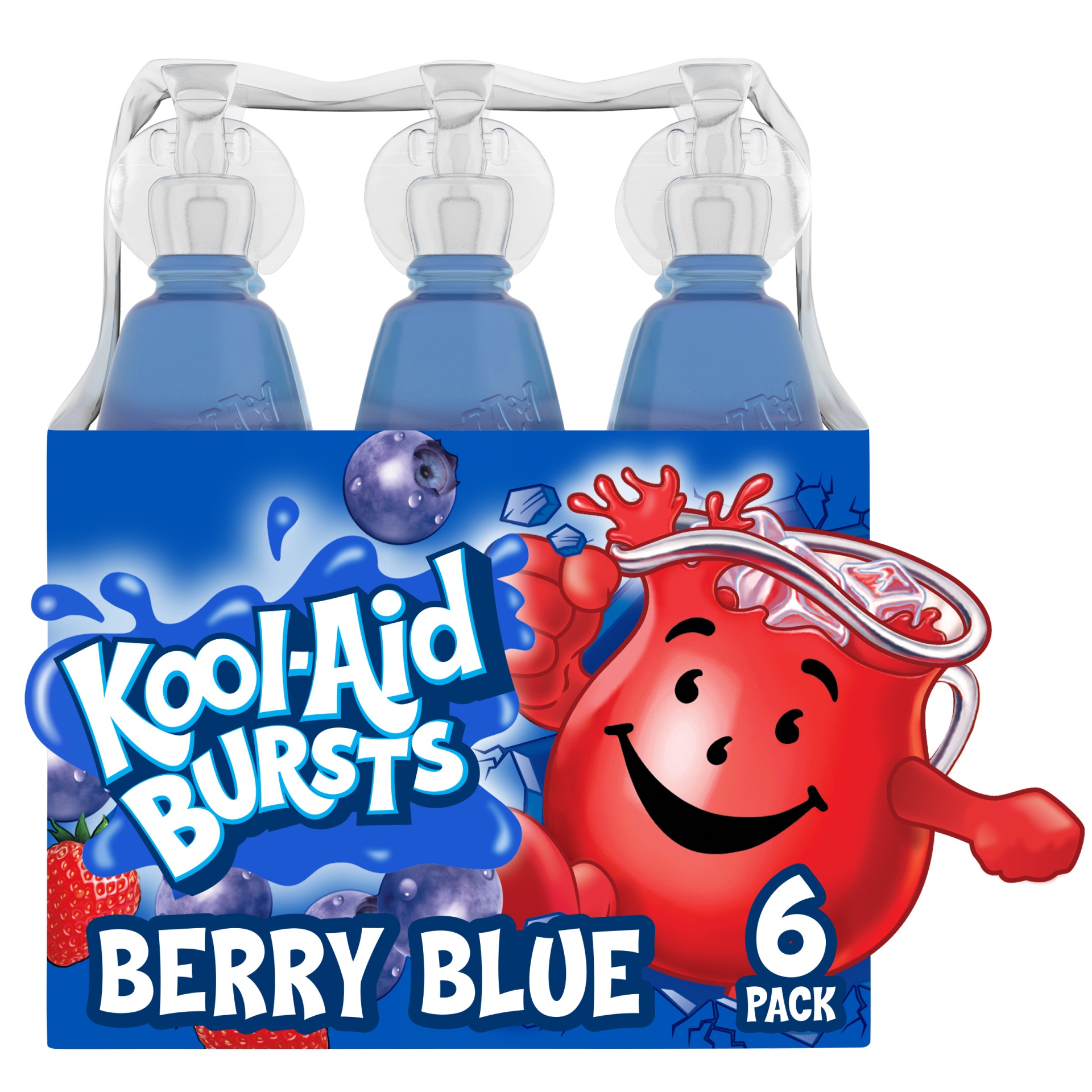 slide 1 of 1, Kool-Aid Bursts Berry Blue Artificially Flavored Soft Drink Pack Bottles, 6 ct; 6.75 fl oz