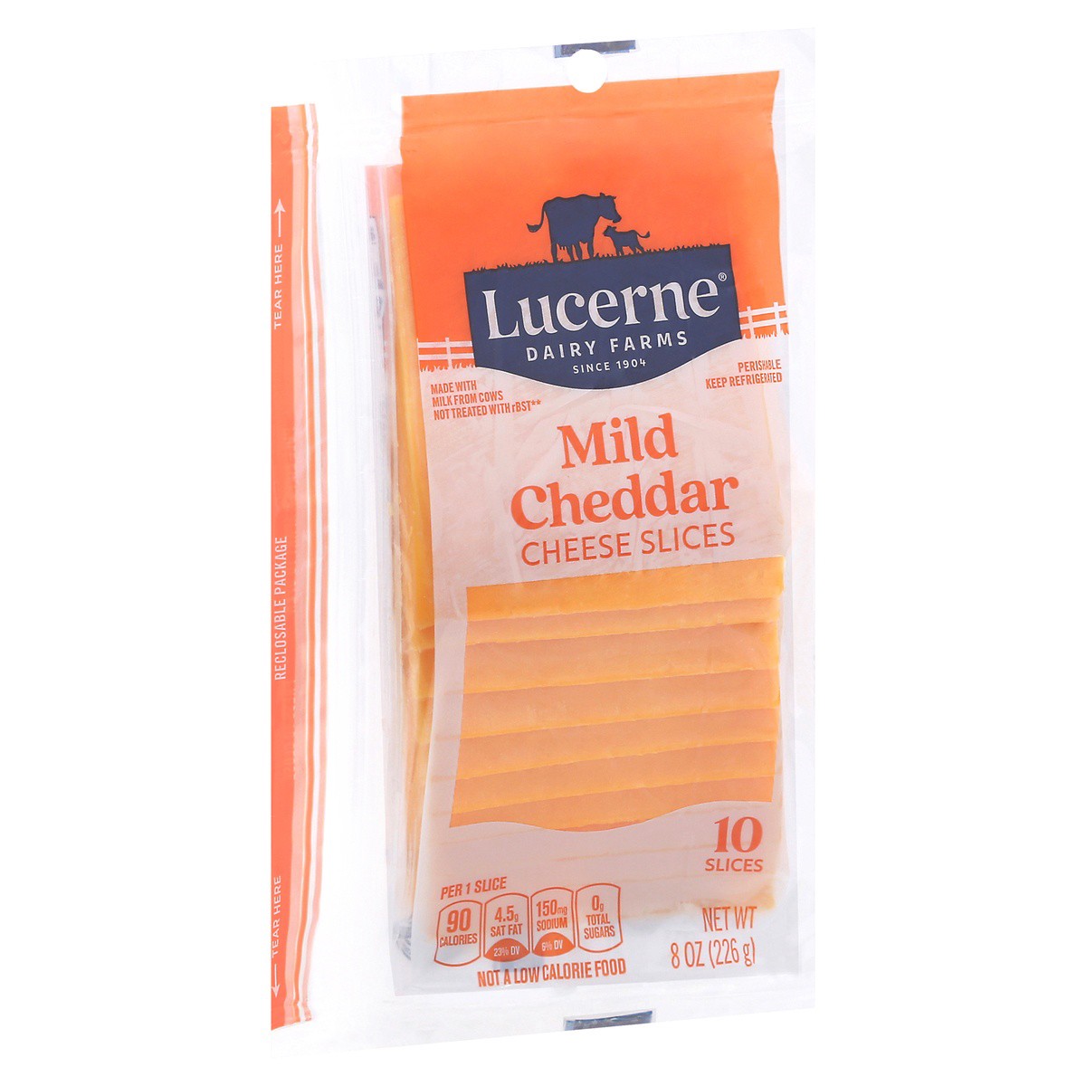 slide 2 of 9, Lucerne Dairy Farms Cheese Slices Mild Cheddar, 10 ct