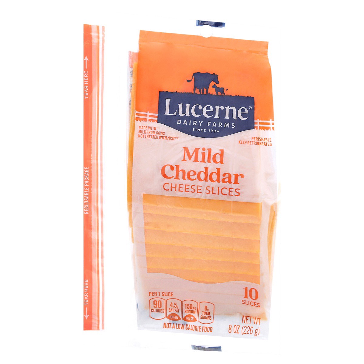 slide 3 of 9, Lucerne Dairy Farms Cheese Slices Mild Cheddar, 10 ct