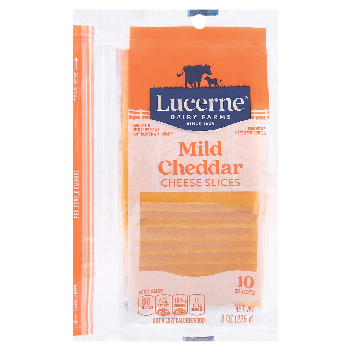 slide 1 of 9, Lucerne Dairy Farms Cheese Slices Mild Cheddar, 10 ct