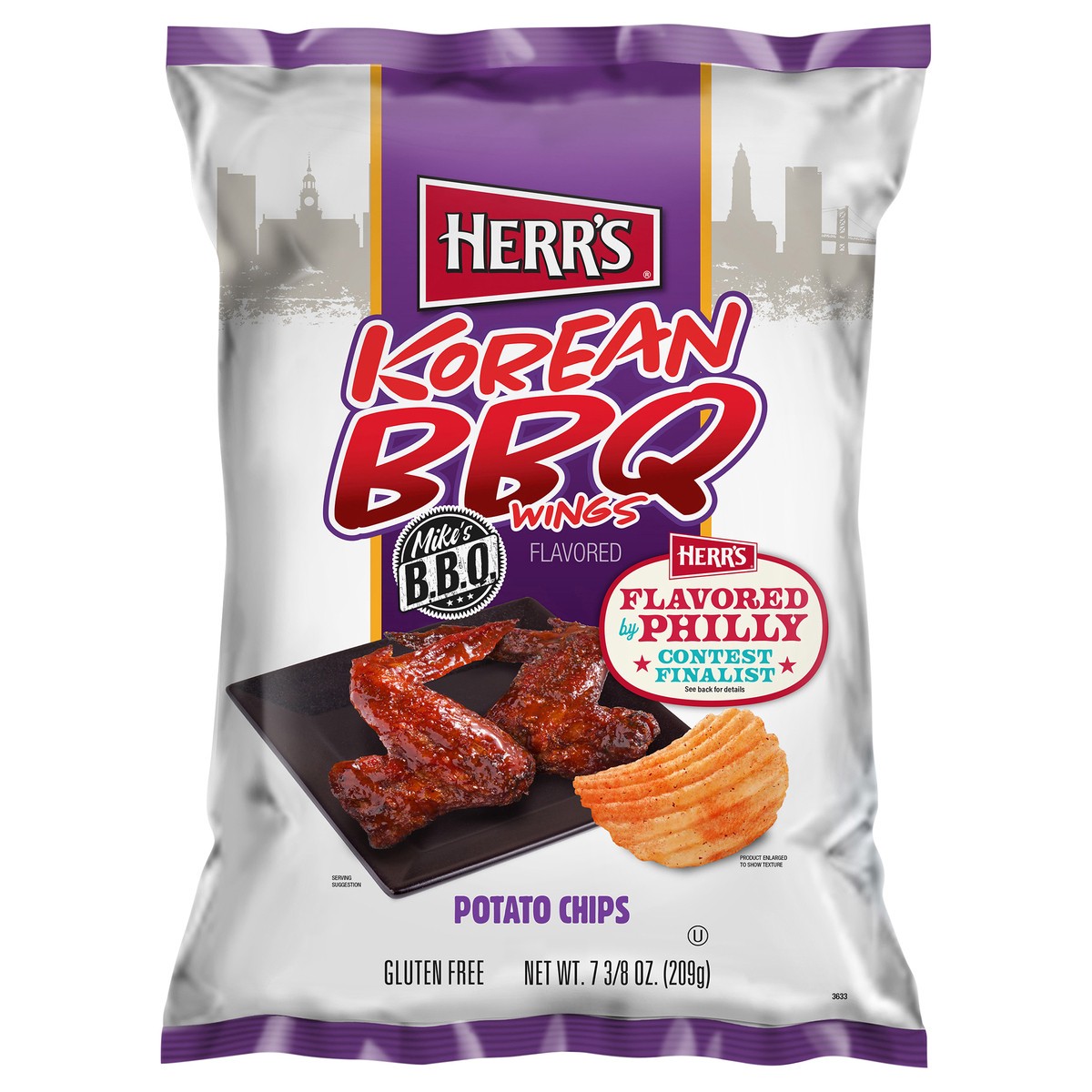 slide 6 of 11, Herr's Korean BBQ Wings Flavored Potato Chips 7.37 oz, 7.37 oz