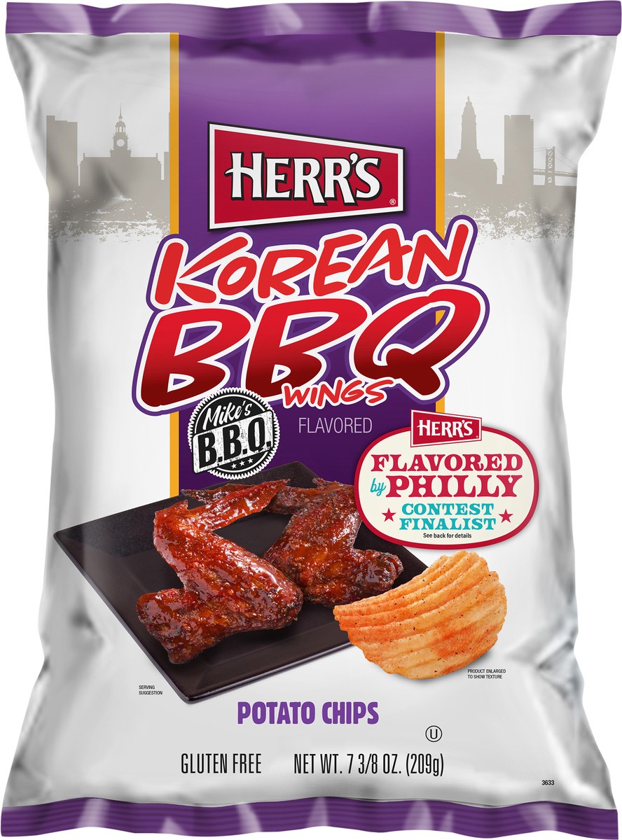 slide 5 of 11, Herr's Korean BBQ Wings Flavored Potato Chips 7.37 oz, 7.37 oz