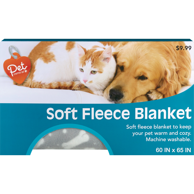 slide 1 of 1, Pet Central Soft Fleece Pet Blanket, 1 ct