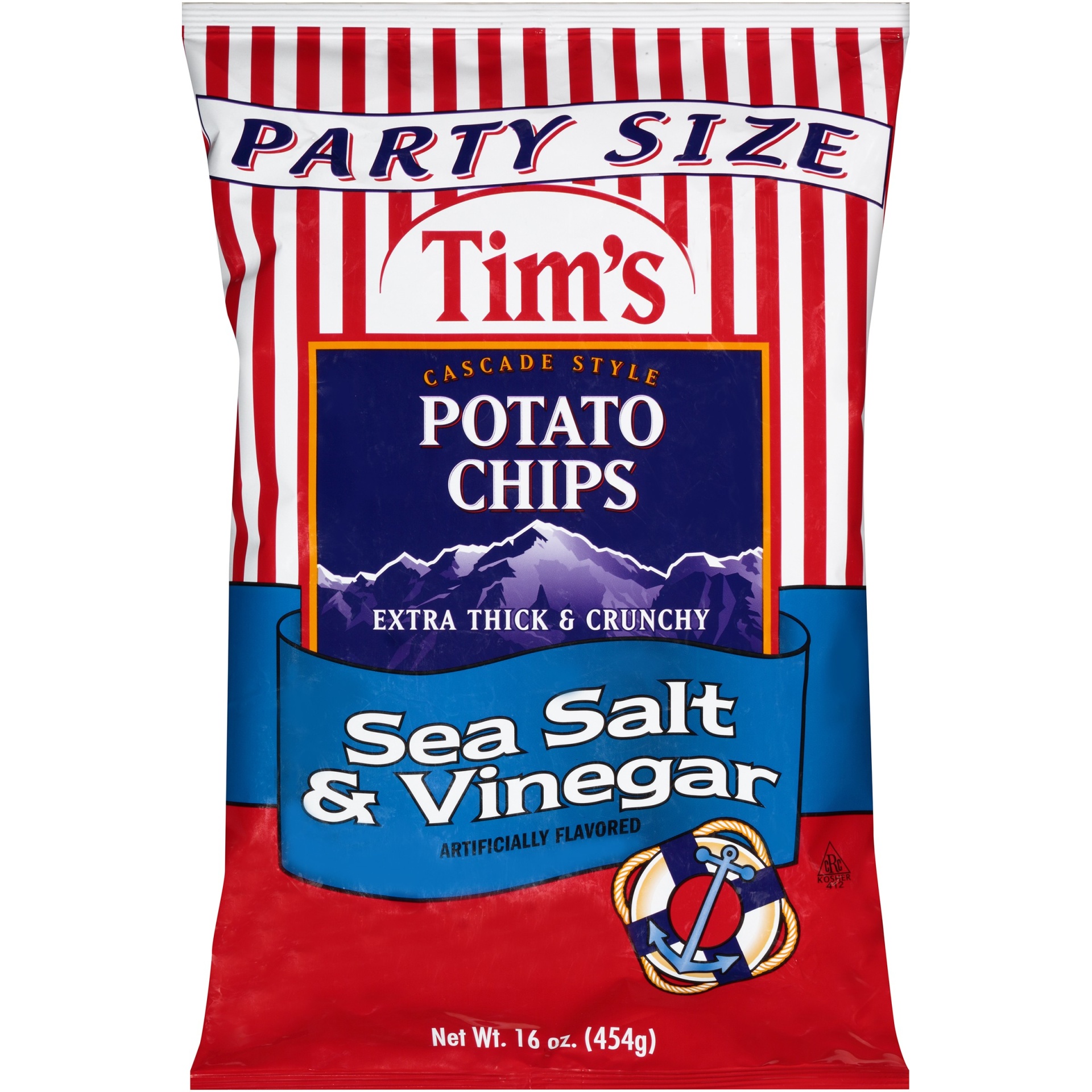 slide 1 of 1, Tim's Sea Salt & Vinegar Potato Chips, 16 oz