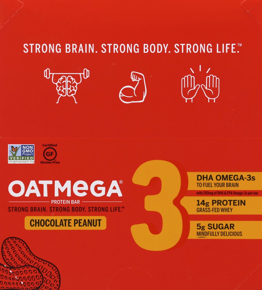 slide 2 of 13, Oatmega Chocolate Peanut Protein Bar 12 ea, 12 ct