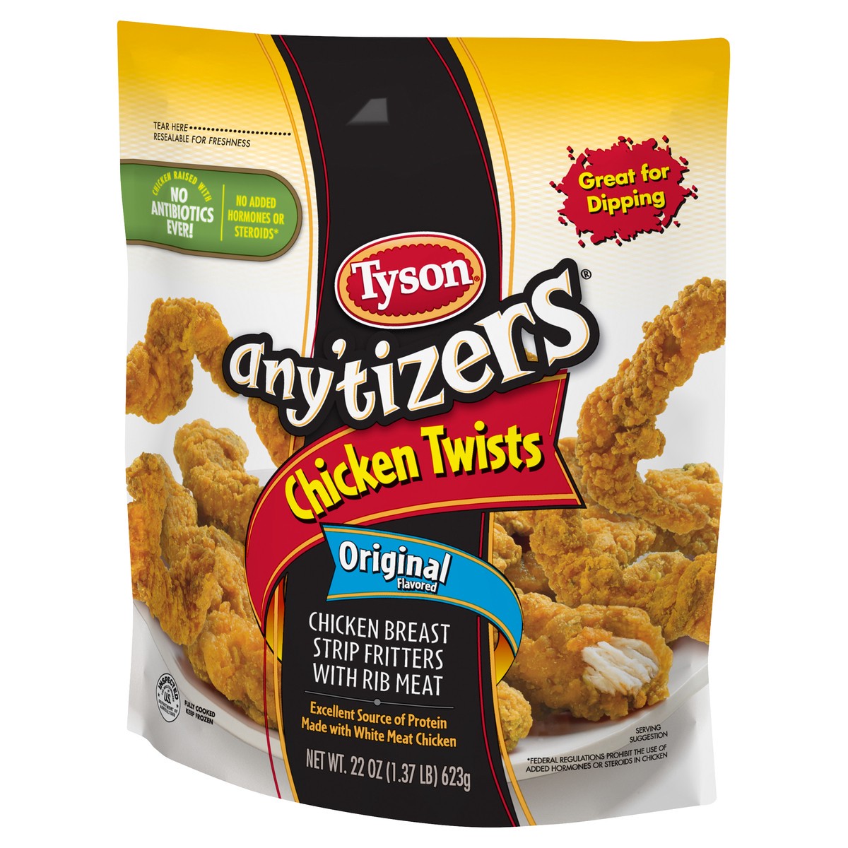 slide 5 of 8, TYSON ANYTIZERS NAE Fully Cooked Original Flavored Chicken Twists, 22 oz