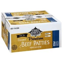 First Street Gold Beef Patties 3/1 80% Lean