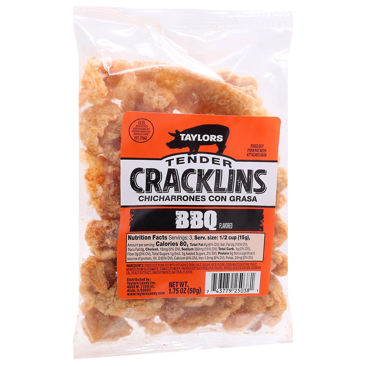 slide 10 of 12, Taylor's Tender BBQ Flavored Cracklins - 1.75 oz, 1.75 oz