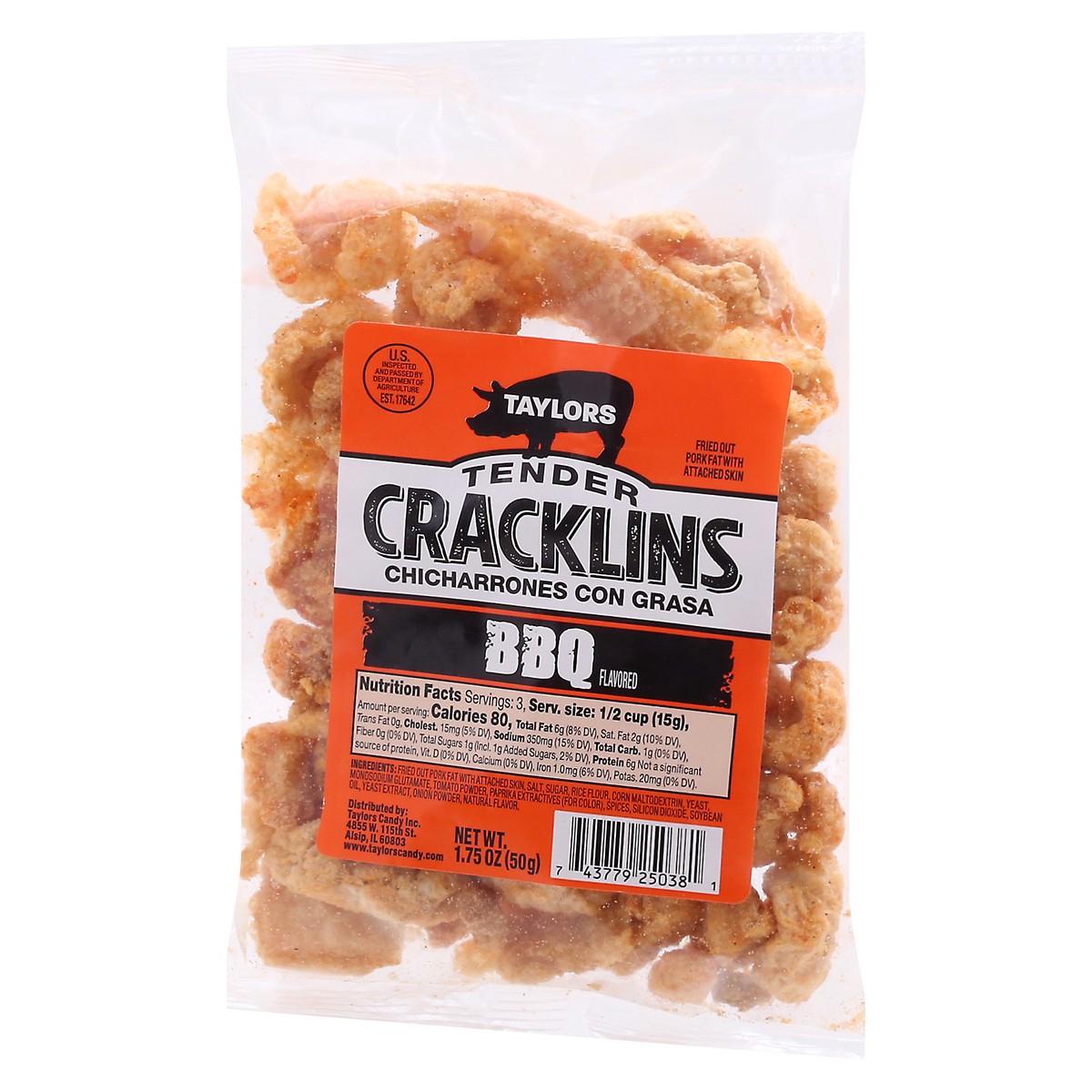 slide 2 of 12, Taylor's Tender BBQ Flavored Cracklins - 1.75 oz, 1.75 oz