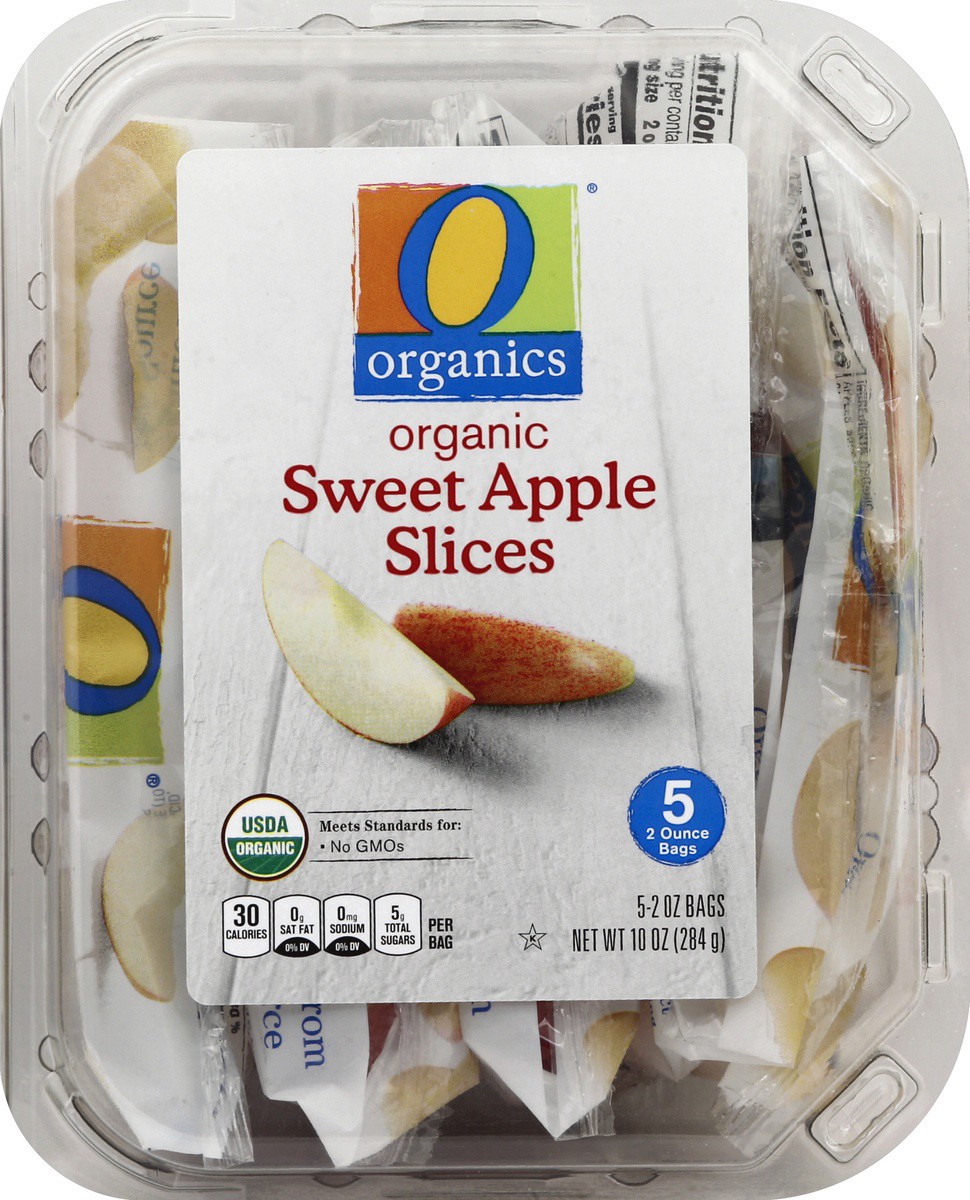 slide 3 of 4, O Organics Organic Apples Sliced, 5.2 oz