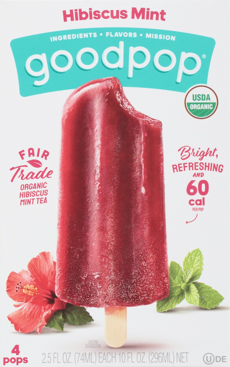 slide 5 of 9, GoodPop Hibiscus Mint Organic Frozen Fruit Bars, 4 Ct, 4 ct; 2.5 fl oz