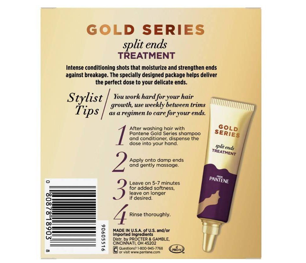 slide 3 of 3, Pantene Gold Series Split-Less Ends Treatment, 4 ct
