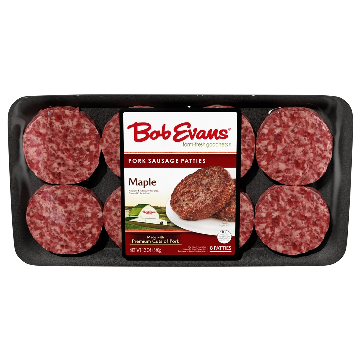 slide 1 of 9, Bob Evans Maple Pork Sausage Patties 12 oz 8 ct, 8 ea