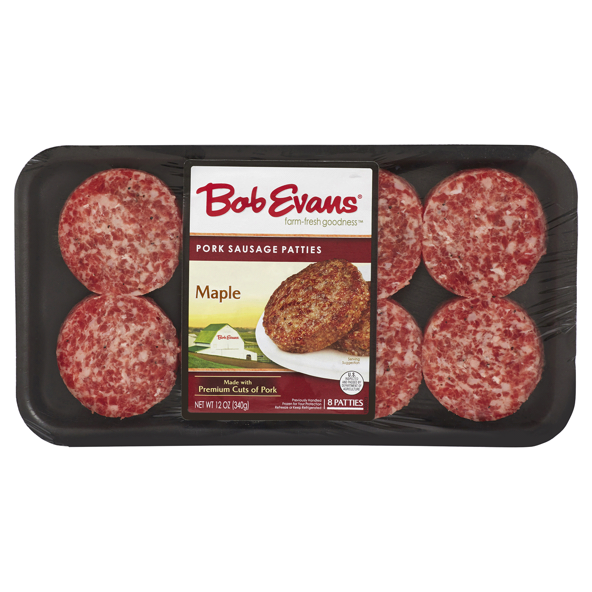 slide 1 of 2, Bob Evans Maple Pork Sausage Patties, 8 ct; 12 oz