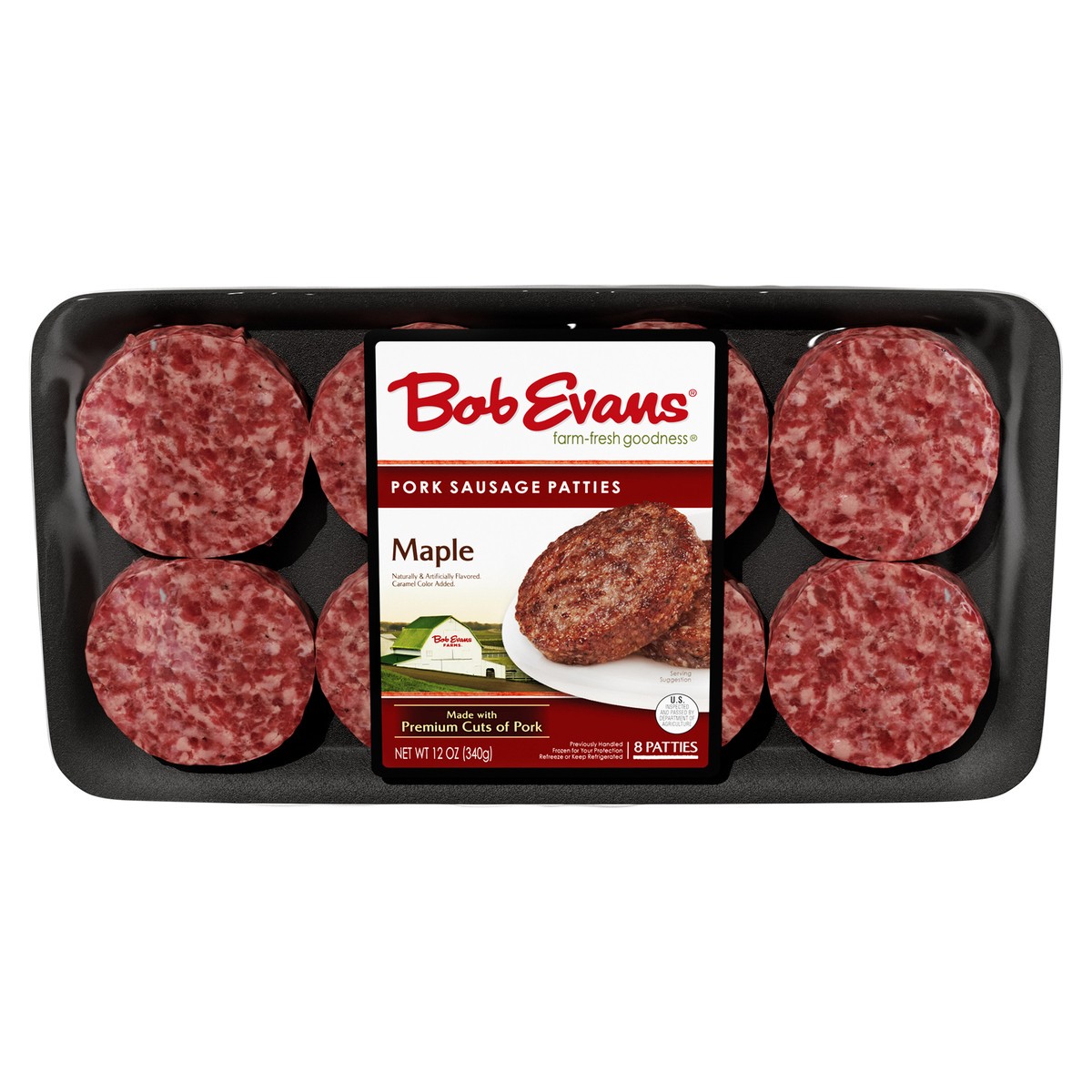 slide 1 of 9, Bob Evans Farm-Fresh Goodness Maple Pork Sausage Patties 8 ea, 12 oz